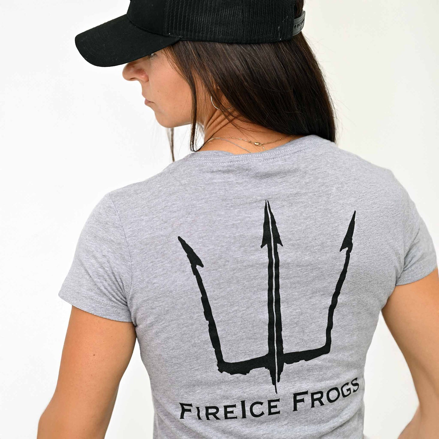 Ladies V-neck T (Black Logo)