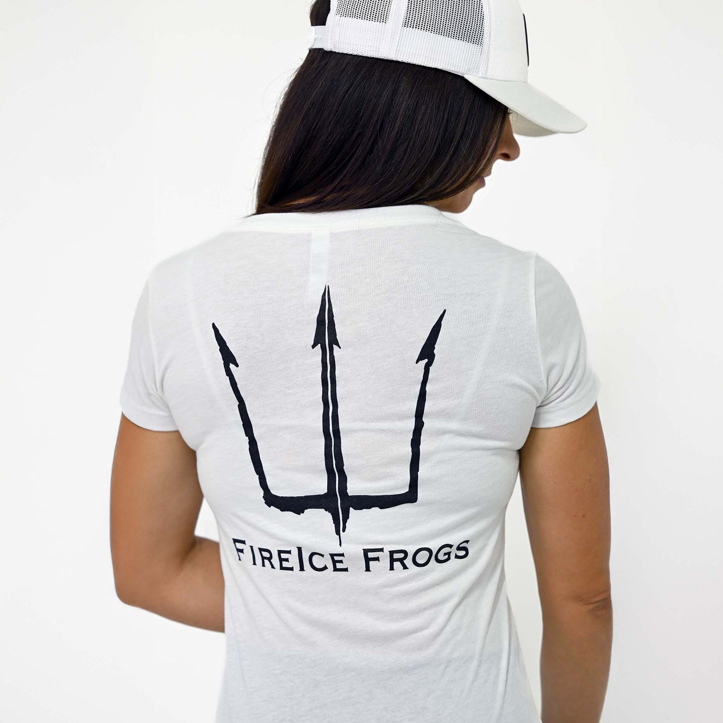 Ladies V-neck T (Black Logo)